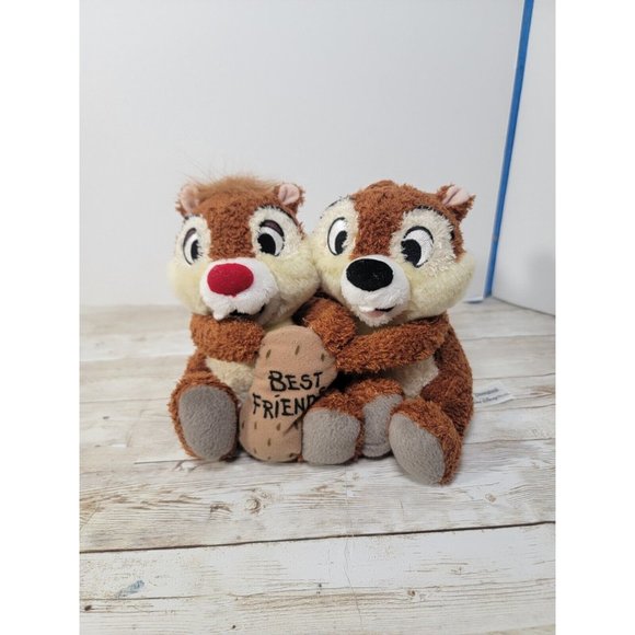 Disney World Authentic Chip & Dale Plush Chipmunks Best Friends Figures With Tag - Picture 1 of 10